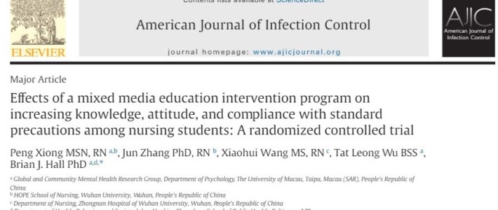 UM-GCMH PhD student Xiong Peng get’s first authored paper published in American Journal of Infection Control – Congrats, Xiong Peng!
